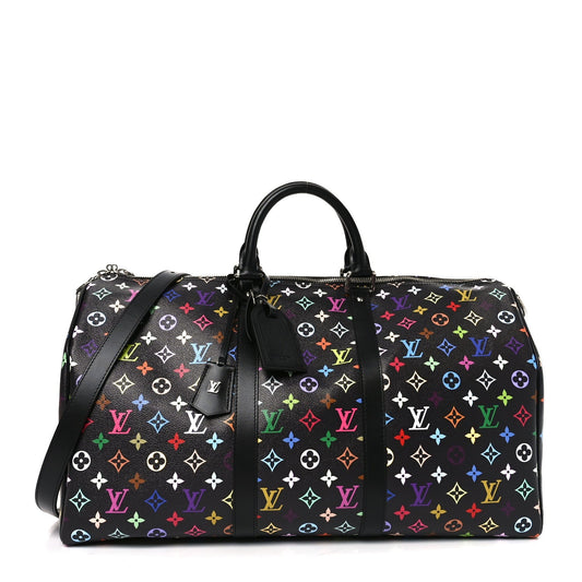 LV X TM Monogram Multicolor Keepall Bandouliere 50 Black
