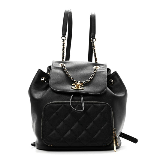 Caviar Quilted Business Affinity Backpack Black