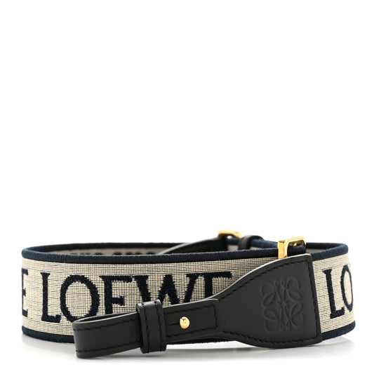 Calfskin Jacquard Anagram Loop Strap Navy Black
