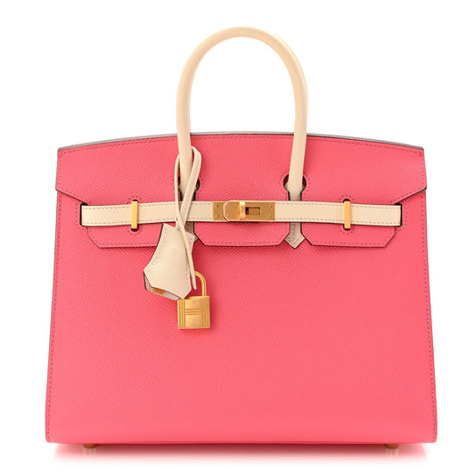Epsom Horseshoe Birkin Sellier 25 Rose Azalee Nata