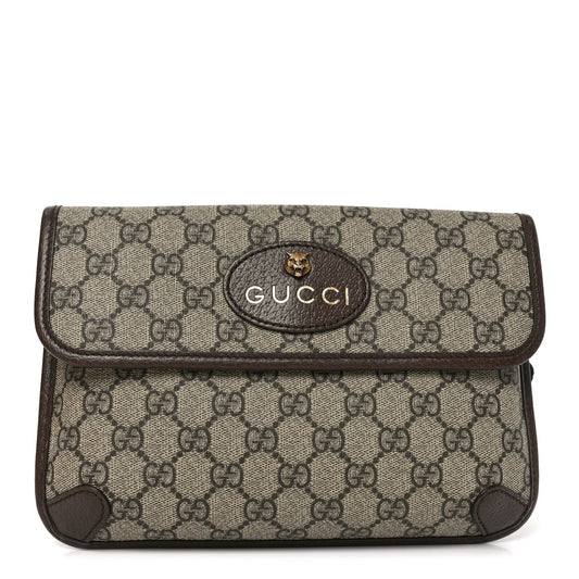 GG Supreme Monogram Neo Vintage Web Belt Bag Brown