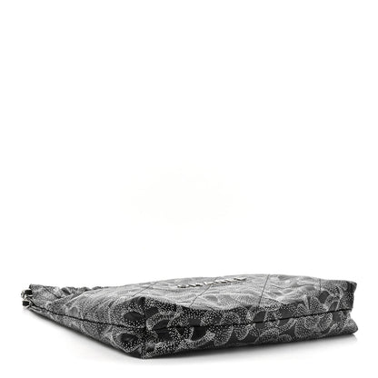 Printed Calfskin Quilted Chanel 22 Black