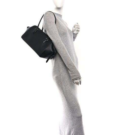 Grained Calfskin East West Bowling Bag Black