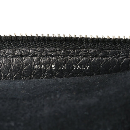 Grained Calfskin Large Slouchy Banana Bag Black