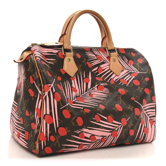 Monogram Jungle Dots Speedy 30 Sugar Pink Poppy