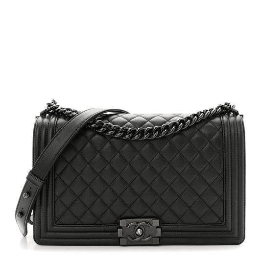 Caviar Quilted New Medium Boy Flap So Black