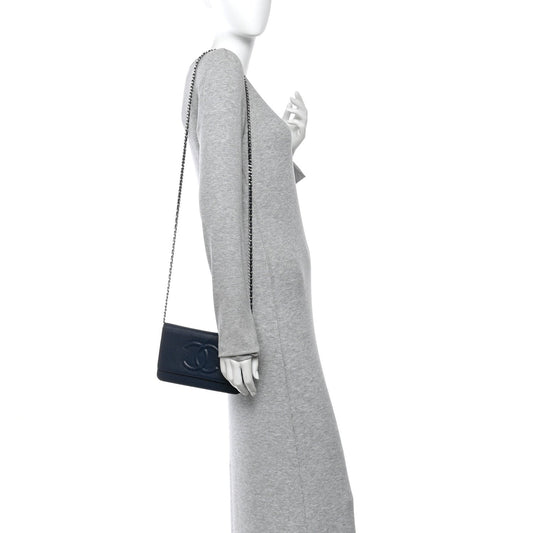 Caviar Timeless CC Wallet on Chain WOC Navy Blue