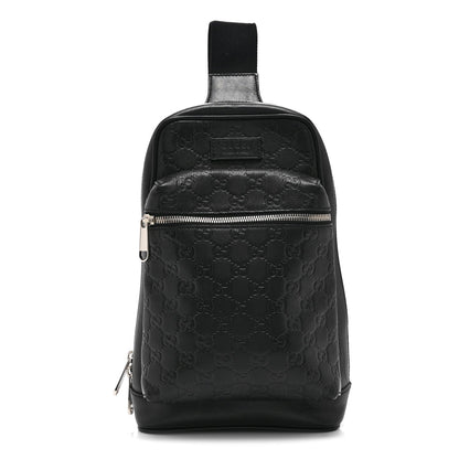 Guccissima Sling Backpack Black
