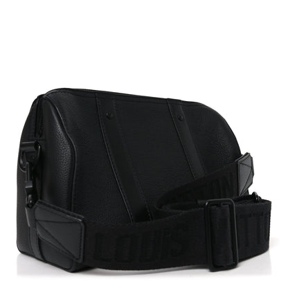 Grained Calfskin Aerogram City Keepall Black