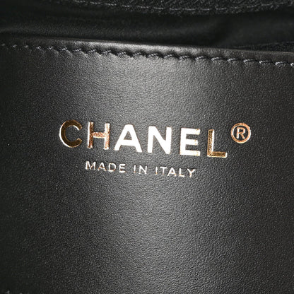 Washed Denim Quilted Mini Chanel 25 Handbag Black