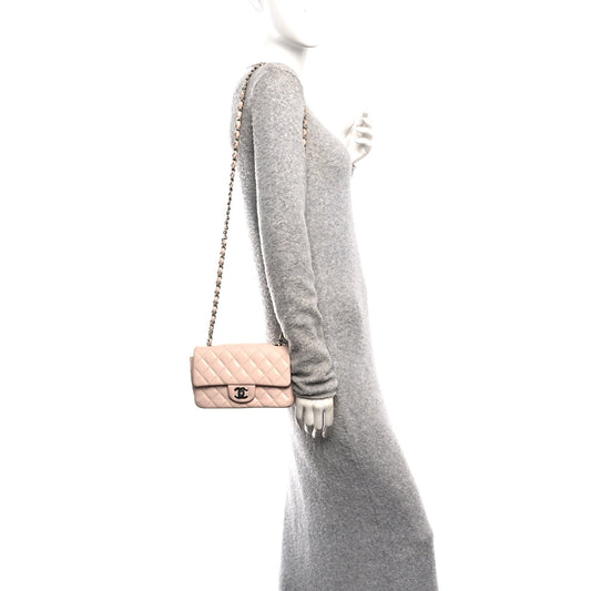 Caviar Quilted Mini Rectangular Flap Light Pink