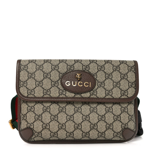 GG Supreme Monogram Neo Vintage Web Belt Bag Brown
