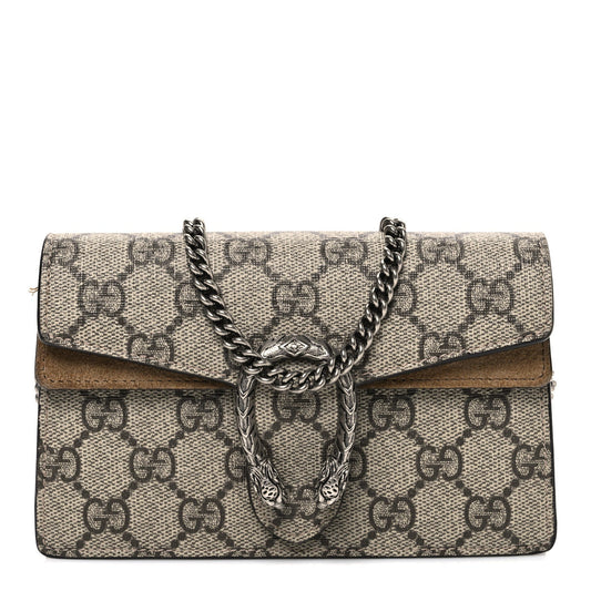 GG Supreme Monogram Super Mini Dionysus Shoulder Bag Taupe