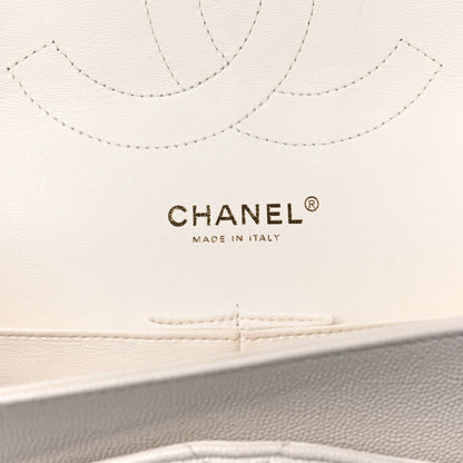 Caviar Quilted Jumbo Double Flap White
