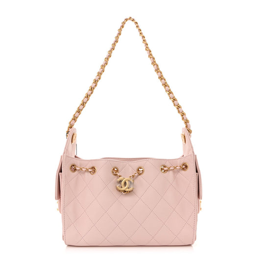 Caviar Quilted Mini Chanel 25 Handbag Light Pink