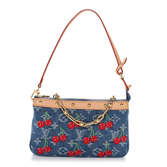 LV X TM Monogram Denim Cerises Pochette Accessories Blue