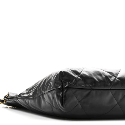 Shiny Calfskin Quilted Small Chanel 22 Black