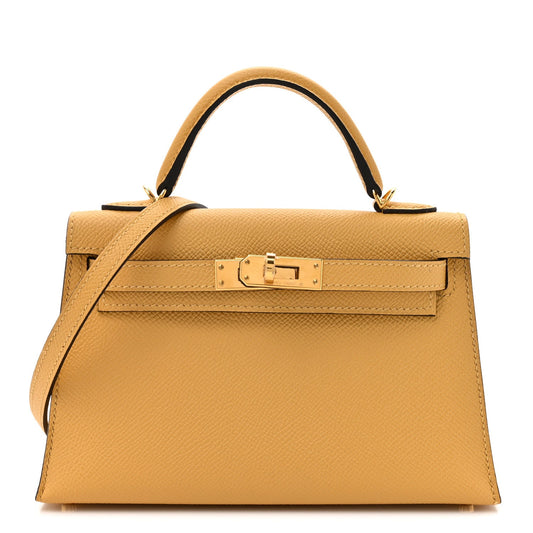 Epsom Mini Kelly Sellier 20 Paille