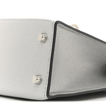 Metallic Chevre Chamkilight Mini Kelly Sellier 20 Argent