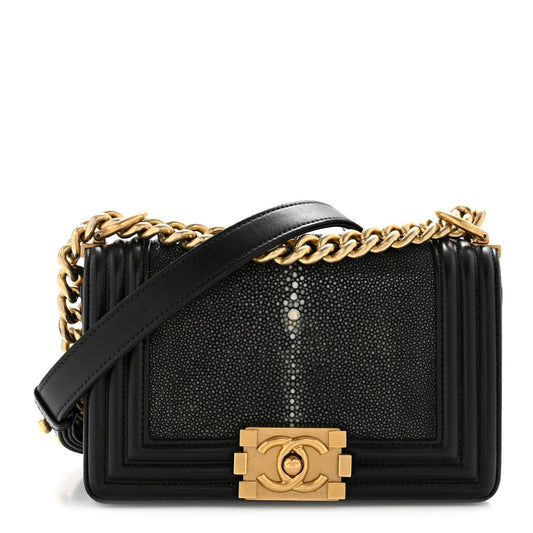 Galuchat Stingray Small Boy Flap Black