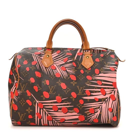 Monogram Jungle Dots Speedy 30 Sugar Pink Poppy