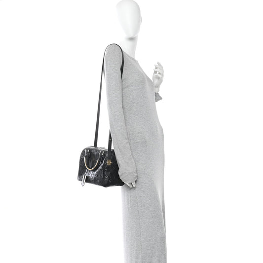 Calfskin Embossed Mini Cube Speedy Black