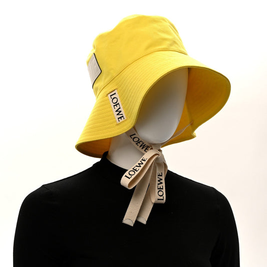 Canvas Calfskin Fisherman Bucket Hat 59 Yellow