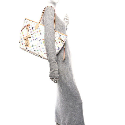 LV X TM Monogram Multicolor Neverfull MM White