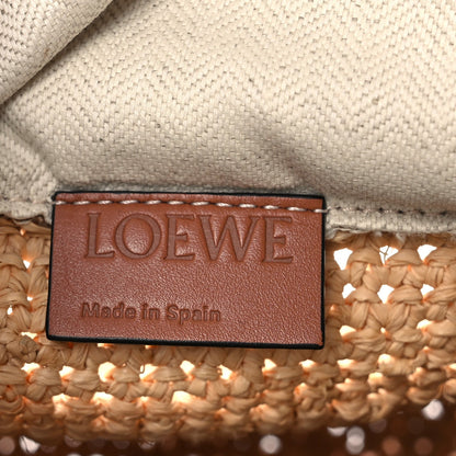 Calfskin Raffia Anagram Paulas Ibiza Pochette Bag Natural Tan