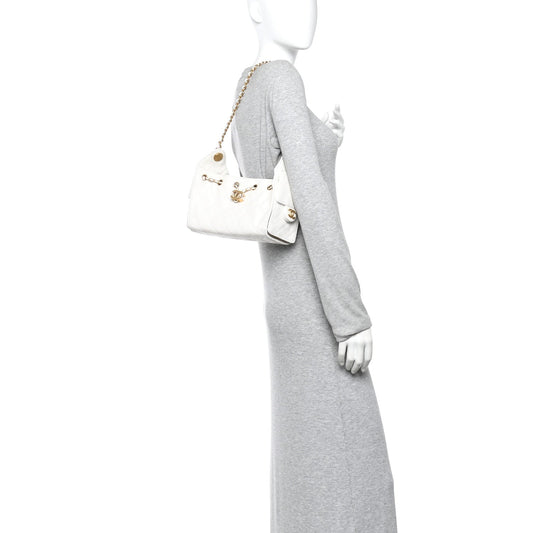 Caviar Quilted Mini Chanel 25 Handbag White