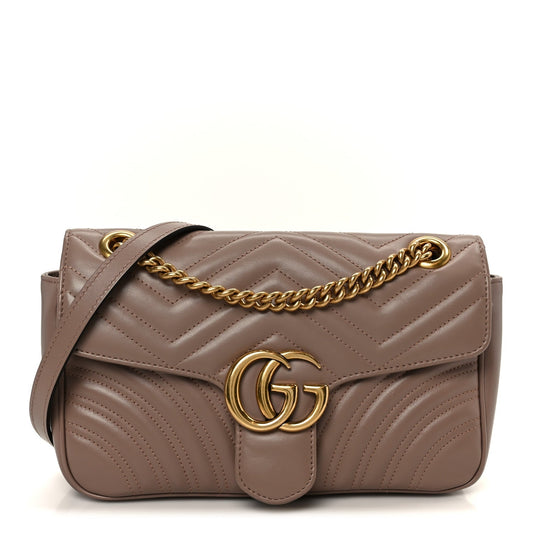 Calfskin Matelasse Small GG Marmont Shoulder Bag Porcelain Rose