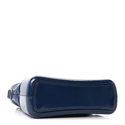 Patent Goatskin Quilted Medium Gabrielle Hobo Blue