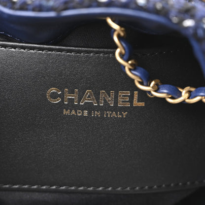 Tweed Quilted Small Chanel 25 Handbag Blue