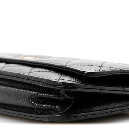 Caviar Quilted Wallet On Chain WOC Black