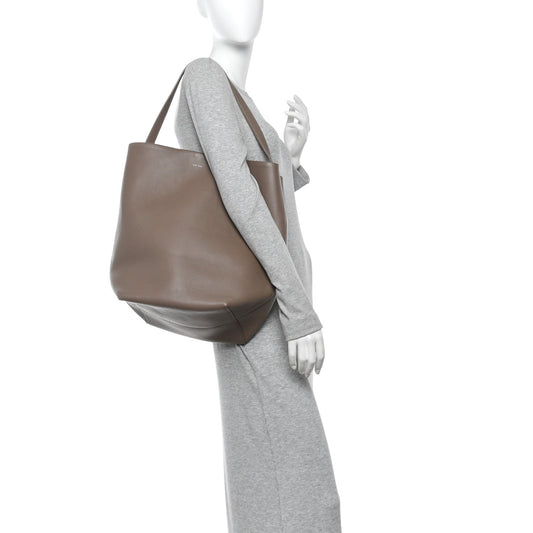 Grained Calfskin Large N/S Park Tote Dark Taupe