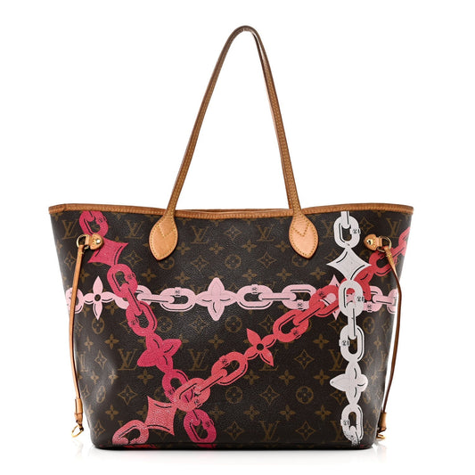 Monogram Bay Neverfull MM Rose Ballerine Poppy