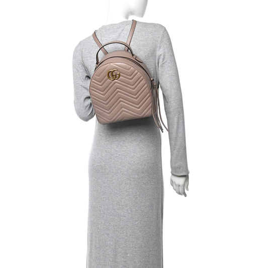 Calfskin Matelasse GG Marmont Backpack Porcelain Rose