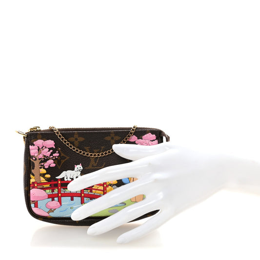 Monogram 2021 Christmas Animation Japanese Garden Mini Pochette Accessories Wisteria Pink