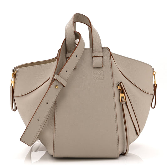 Grained Calfskin Small Hammock Shoulder Bag Light Ghost