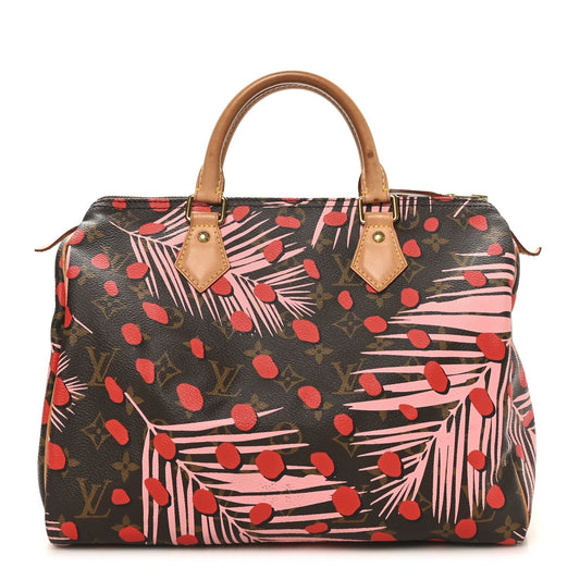 Monogram Jungle Dots Speedy 30 Sugar Pink Poppy
