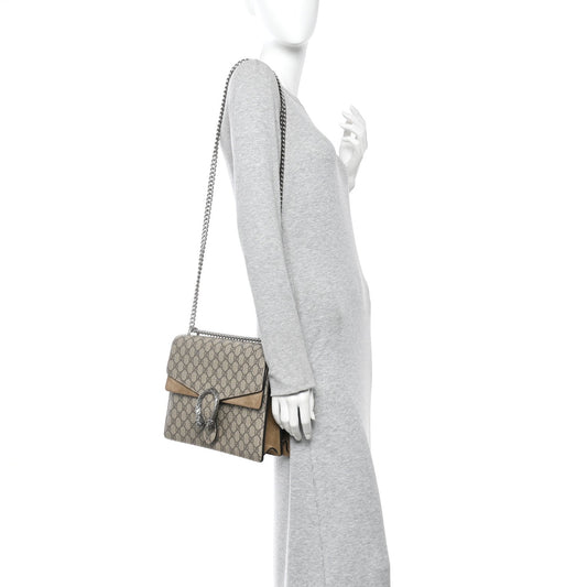 GG Supreme Monogram Medium Dionysus Shoulder Bag Taupe