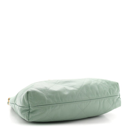 Shiny Calfskin Quilted Small Chanel 22 Light Green