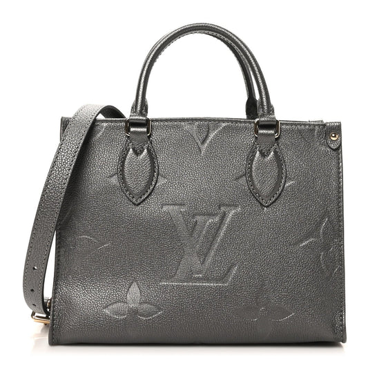 Metallic Empreinte Monogram Giant Onthego PM Gun Metal