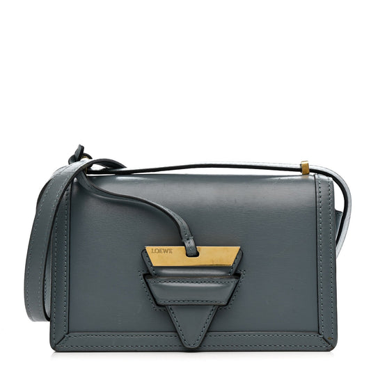 Calfskin Mini Barcelona Shoulder Bag Stone Blue