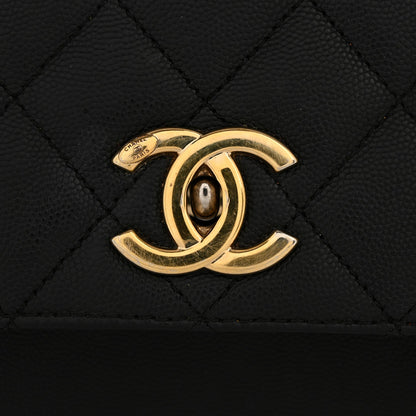 Caviar Quilted Large Business Affinity Flap Black