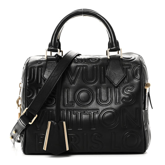 Calfskin Embossed Mini Cube Speedy Black