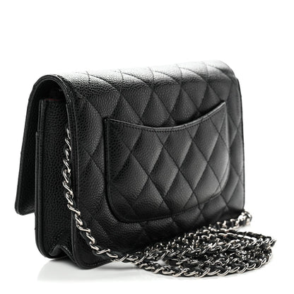 Caviar Quilted Wallet On Chain WOC Black
