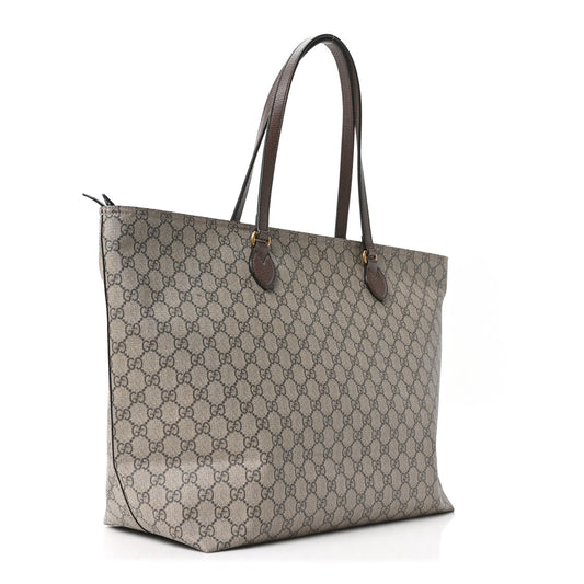 GG Supreme Monogram Medium Ophidia Shopping Tote Ebony