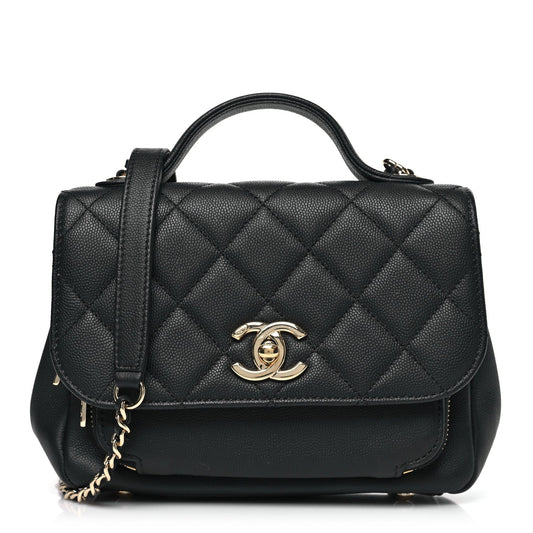 Caviar Quilted Small Business Affinity Flap Black