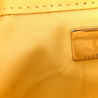 Suede Quilted Mini Chanel 25 Handbag Yellow